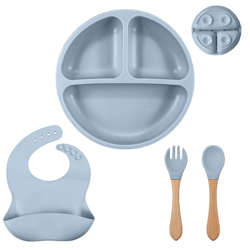 3/4/5/6Pcs Silicone Baby Feeding Set