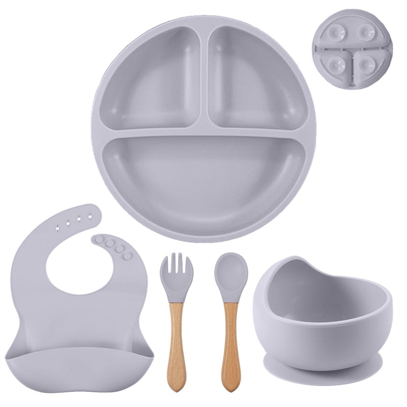 3/4/5/6Pcs Silicone Baby Feeding Set