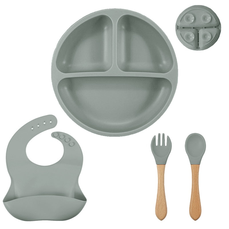 3/4/5/6Pcs Silicone Baby Feeding Set