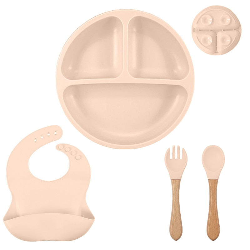 3/4/5/6Pcs Silicone Baby Feeding Set