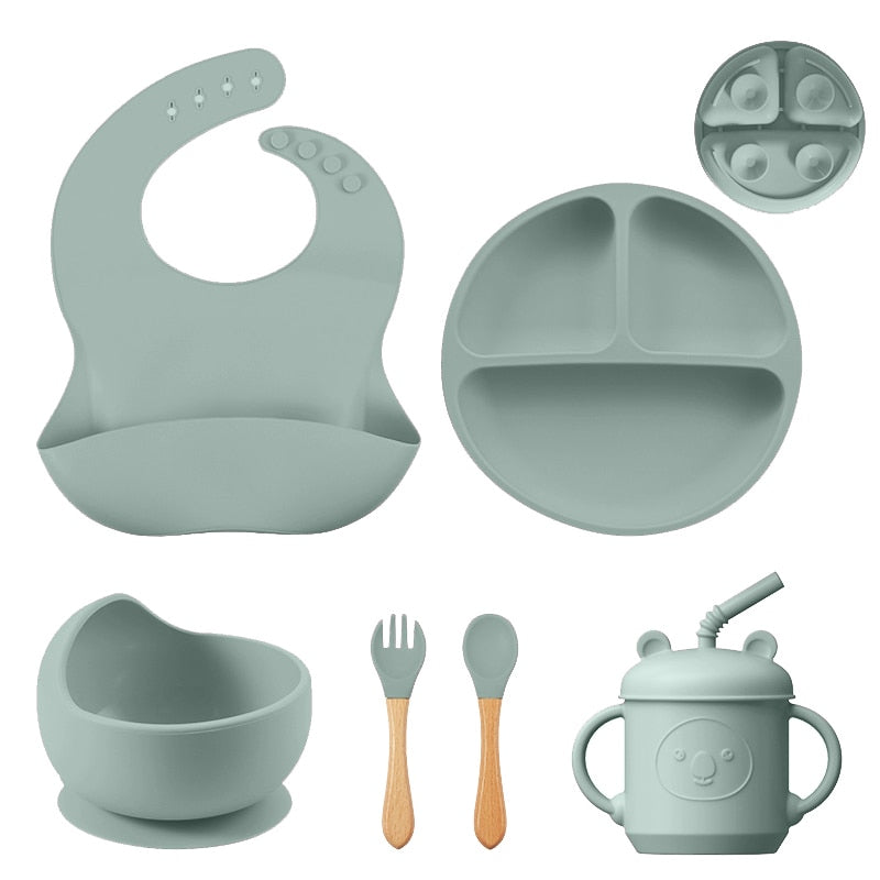 3/4/5/6Pcs Silicone Baby Feeding Set