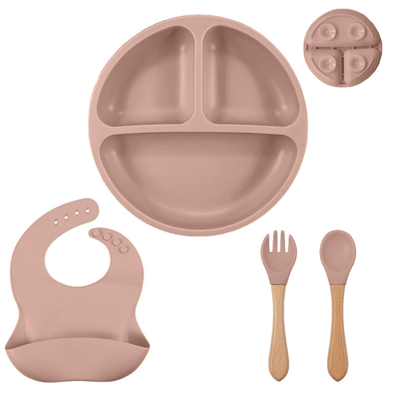 3/4/5/6Pcs Silicone Baby Feeding Set