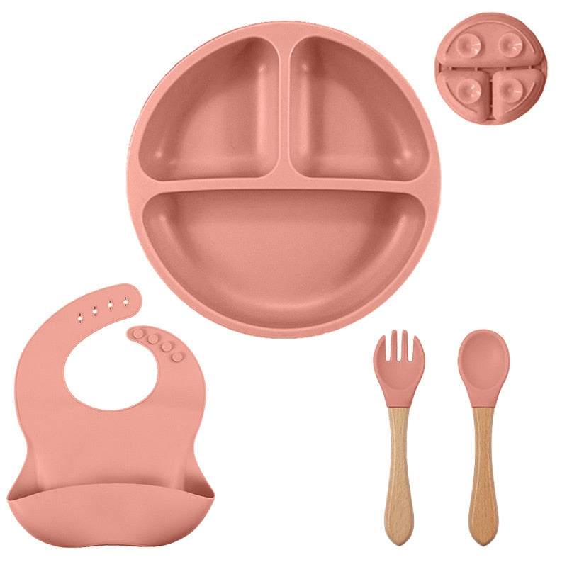 3/4/5/6Pcs Silicone Baby Feeding Set