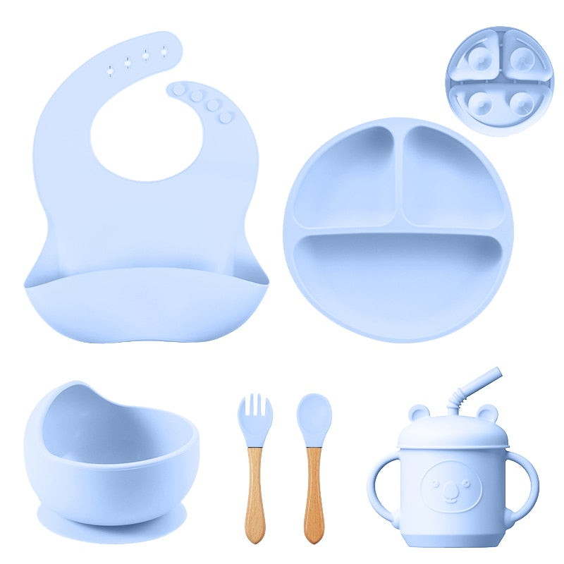 3/4/5/6Pcs Silicone Baby Feeding Set