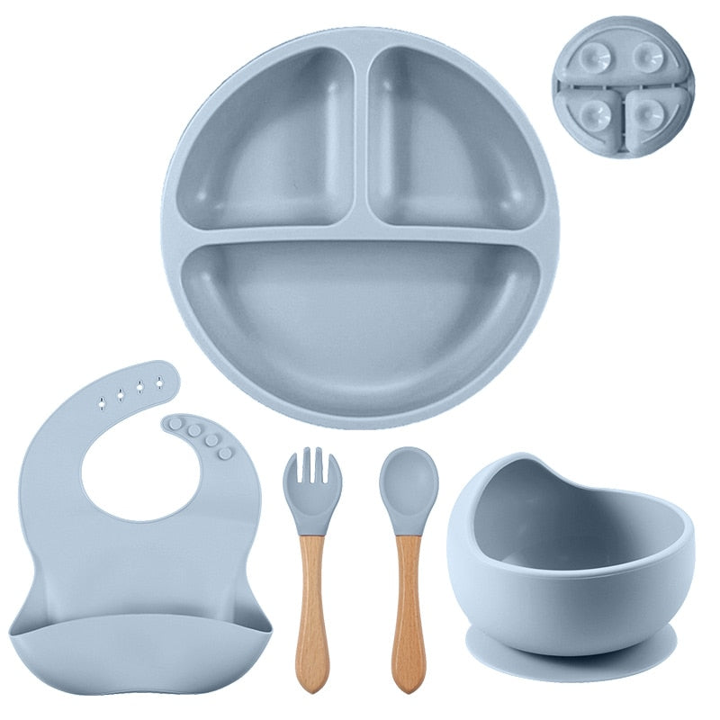 3/4/5/6Pcs Silicone Baby Feeding Set