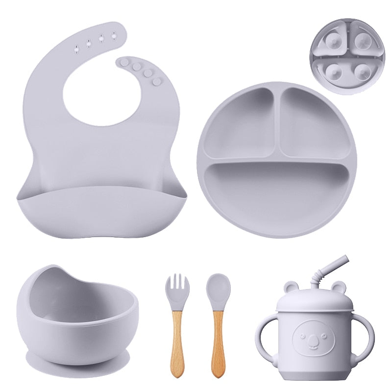 3/4/5/6Pcs Silicone Baby Feeding Set