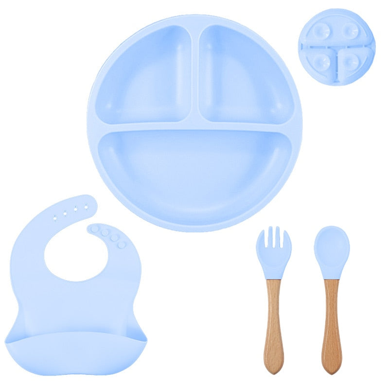 3/4/5/6Pcs Silicone Baby Feeding Set