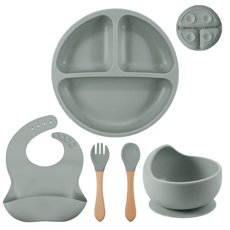 3/4/5/6Pcs Silicone Baby Feeding Set