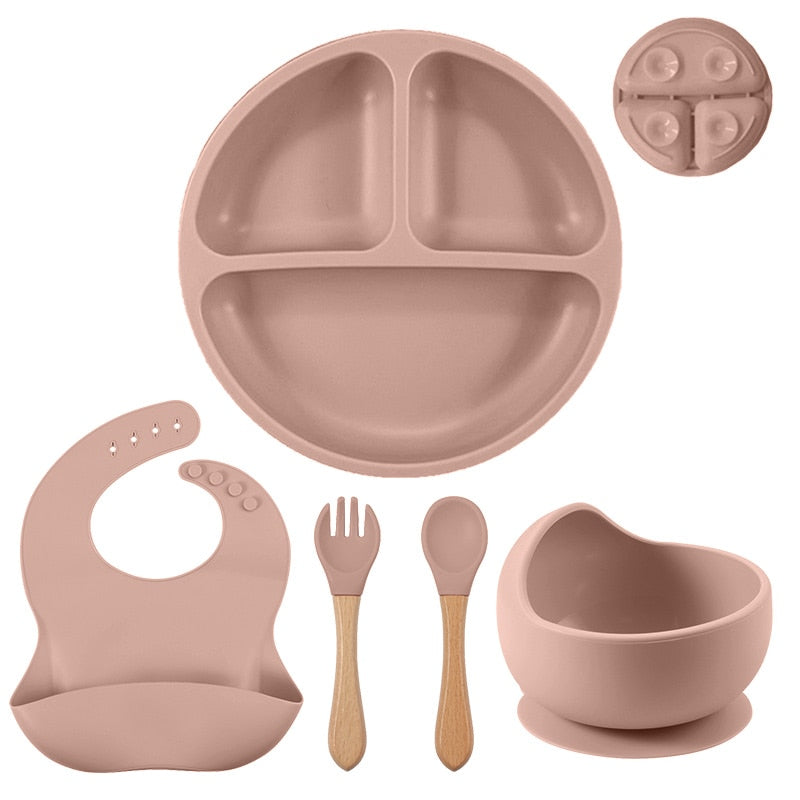 3/4/5/6Pcs Silicone Baby Feeding Set