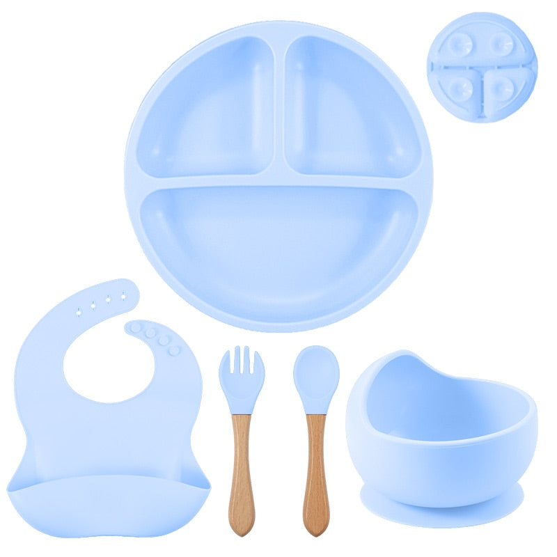 3/4/5/6Pcs Silicone Baby Feeding Set