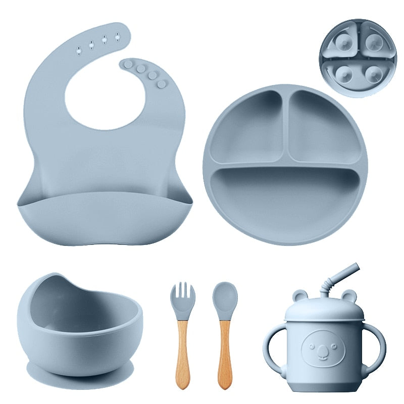 3/4/5/6Pcs Silicone Baby Feeding Set