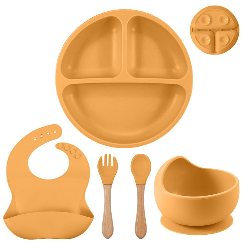 3/4/5/6Pcs Silicone Baby Feeding Set