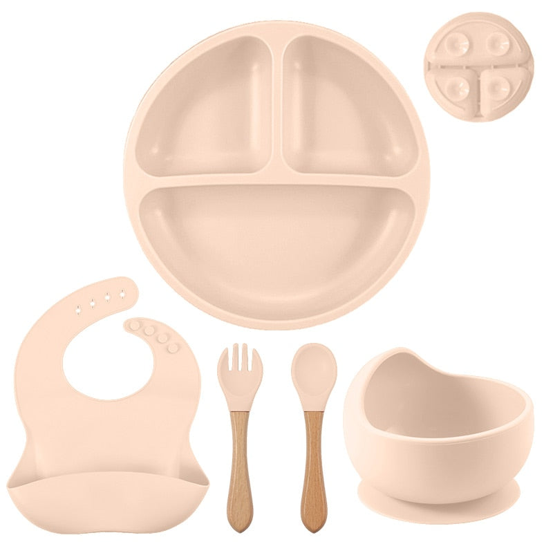 3/4/5/6Pcs Silicone Baby Feeding Set