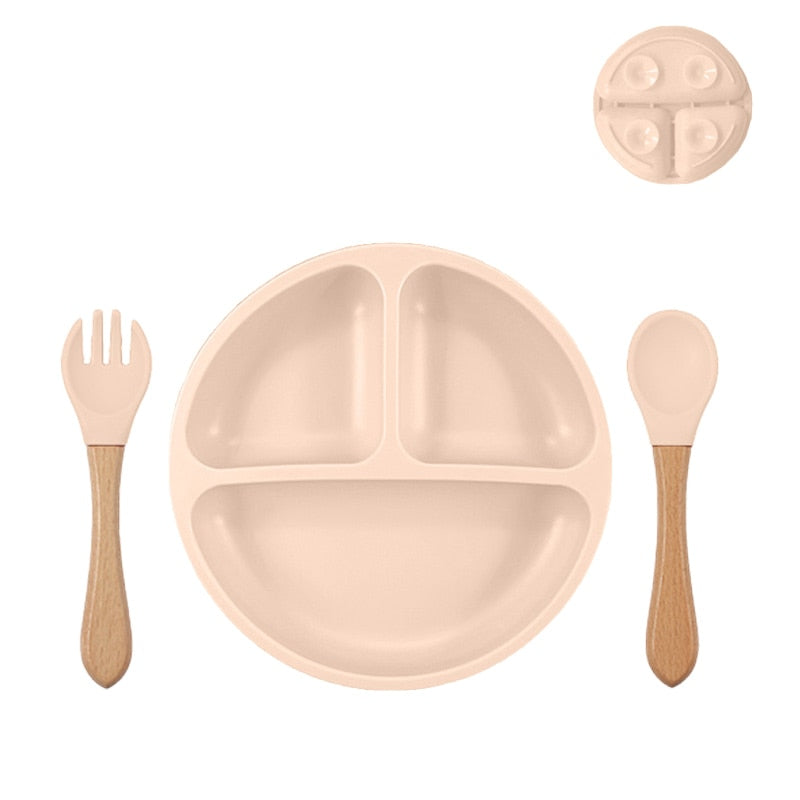 3/4/5/6Pcs Silicone Baby Feeding Set