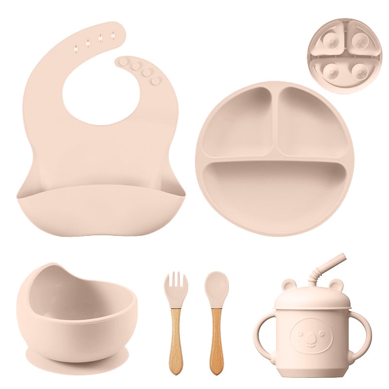 3/4/5/6Pcs Silicone Baby Feeding Set
